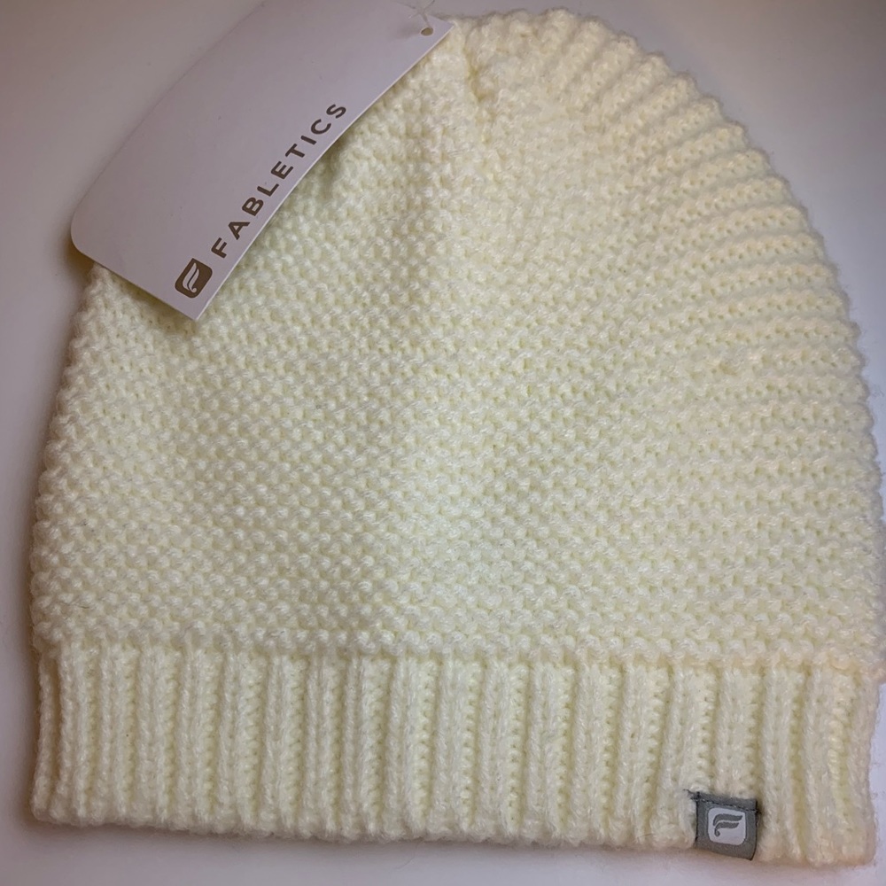 Fabletics Lightweight Knit Cream Beanie